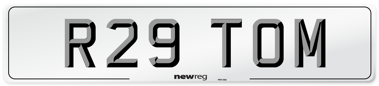 R29 TOM Number Plate from New Reg